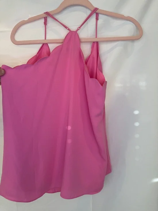 J Crew Hot Pink Scallop-Edge Strap Tank Top - Picture 6 of 9